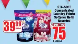 Boxer STA-SOFT Concentrated Laundry Fabric Softener Refill Assorted offer