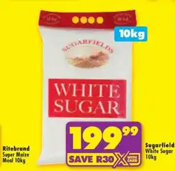 Shoprite Sugarfield White Sugar 10kg offer