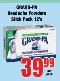 Boxer GRAND-PA Headache Powders Stick Pack 12's offer