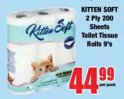 Boxer KITTEN SOFT 2 Ply 200 Sheets Toilet Tissue Rolls 9's offer