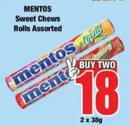Boxer Mentos Sweet Chews Rolls Assorted offer