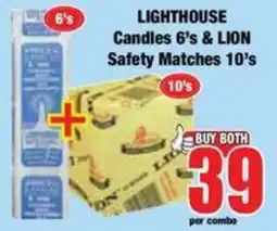 Boxer Lighthouse Candles & Lion Safety Matches offer