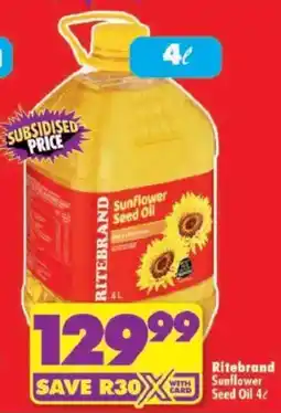 Shoprite Ritebrand Sunflower Seed Oil offer