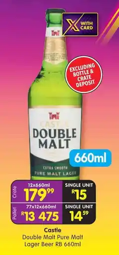 Shoprite Castle Double Malt Pure Malt Lager Beer offer