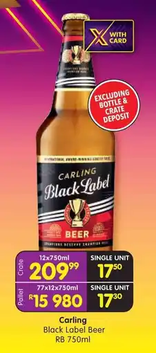 Shoprite Carling Black Label Beer offer