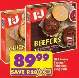 Shoprite I&J Frozen Beefers/Chicksters offer