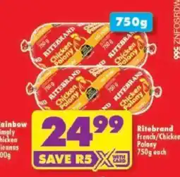 Shoprite Ritebrand Chicken Polony offer