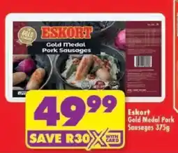 Shoprite Eskort Gold Medal Pork Sausages offer