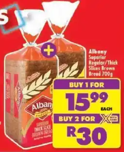 Shoprite Albany Superior Thick Slice Brown Bread offer