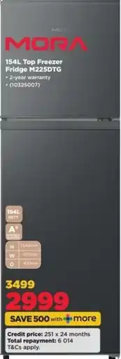 HiFi Corp MORA 154L Top Freezer Fridge M225DTG offer
