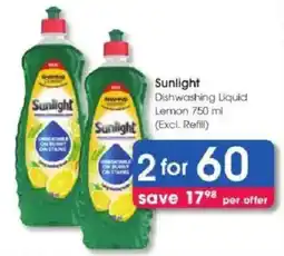 Clicks Sunlight Dishwashing Liquid Lemon offer