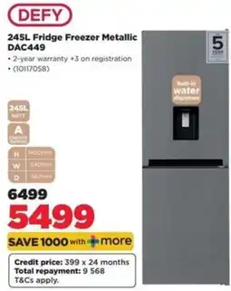 HiFi Corp DEFY 245L Fridge Freezer Metallic offer