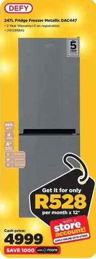 HiFi Corp Defy Fridge Freezer Metallic offer