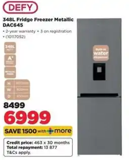 HiFi Corp DEFY 348L Fridge Freezer Metallic DAC645 offer