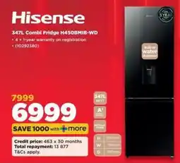 HiFi Corp Hisense 347L Combi Fridge offer