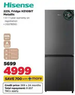 HiFi Corp Hisense 223L Fridge H310BIT Metallic offer