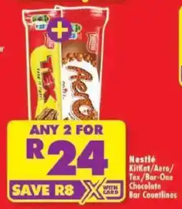 Shoprite Nestlé KitKat/Aero/Tex/Bar-One Chocolate Bar Countlines offer