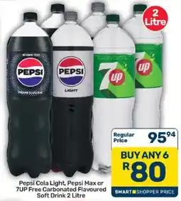 Pick n Pay Pepsi Cola Light, Pepsi Max or 7UP Free Carbonated Flavoured Soft Drink offer