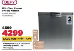 HiFi Corp DEFY 195L Chest Freezer DMF513 Metallic offer