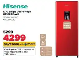 HiFi Corp Hisense 177L Single Door Fridge offer