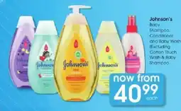 Clicks Johnson's Baby Shampoo, Conditioner and Baby Wash offer