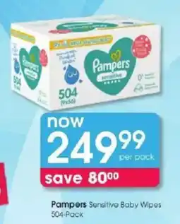 Clicks Pampers Sensitive Baby Wipes offer