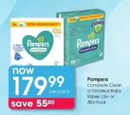 Clicks Pampers Complete Clean or Sensitive Baby Wipes offer