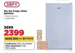 HiFi Corp DEFY 90L Bar Fridge White offer
