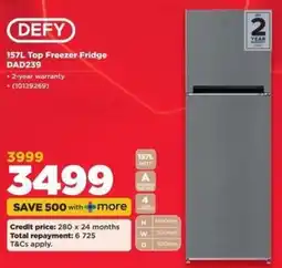 HiFi Corp DEFY 157L Top Freezer Fridge DAD239 offer