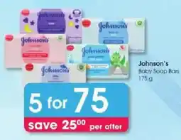 Clicks Johnson's Baby Soap Bars offer