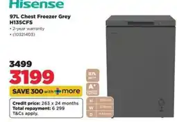 HiFi Corp Hisense 97L Chest Freezer Grey offer