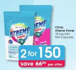 Clicks Clicks Xtreme Power Laundry Gel Capsules offer