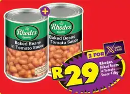 Shoprite Rhodes Baked Beans in Tomato Sauce offer