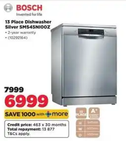HiFi Corp BOSCH 13 Place Dishwasher Silver offer