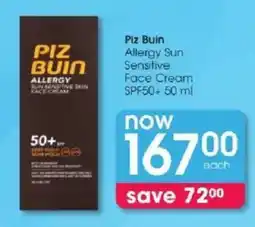 Clicks Piz Buin Allergy Sun Sensitive Face Cream offer