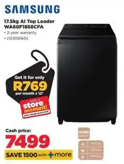 HiFi Corp SAMSUNG 17.5kg AI Top Loader offer