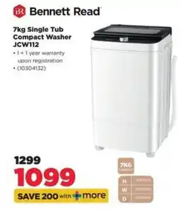 HiFi Corp Bennett Read 7kg Single Tub Compact Washer offer