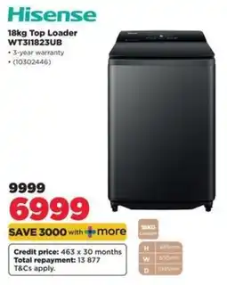 HiFi Corp Hisense 18kg Top Loader offer