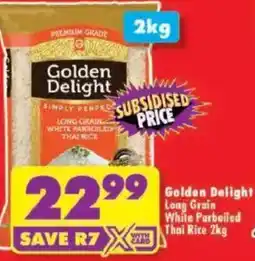 Shoprite Golden Delight Long Grain White Parboiled Thai Rice offer