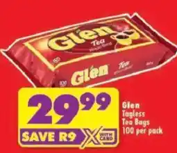 Shoprite Glen Tagless Tea Bags offer