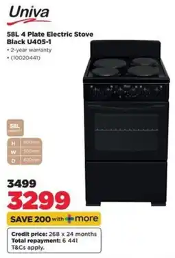 HiFi Corp Univa 58L 4 Plate Electric Stove Black offer