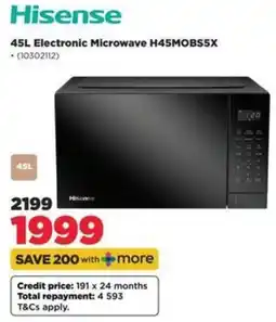 HiFi Corp Hisense 45L Electronic Microwave H45MOBS5X offer