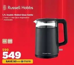HiFi Corp Russell Hobbs 1.7L Double Walled Glass Kettle offer