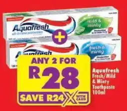 Shoprite Aquafresh Toothpaste offer