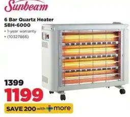 HiFi Corp Sunbeam 6 Bar Quartz Heater offer
