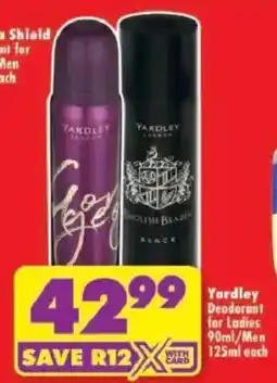 Shoprite Yardley Deodorant offer