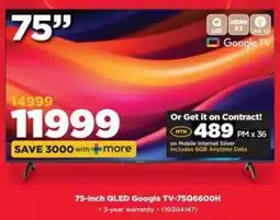 HiFi Corp 75-inch QLED Google TV-75Q6600H offer
