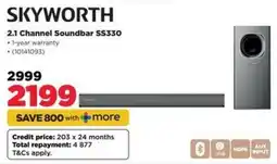 HiFi Corp SKYWORTH 2.1 Channel Soundbar SS330 offer
