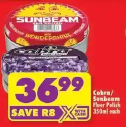 Shoprite Cobra/Sunbeam Floor Polish offer
