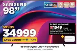 HiFi Corp Samsung 98-inch Crystal UHD 4K-98DU9000 offer